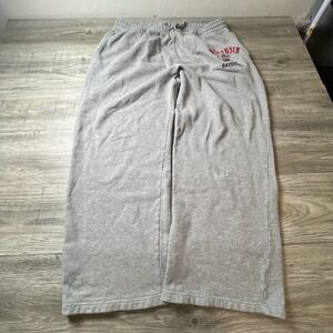 Campus Heritage Wisconsin Badgers Sweatpants Mens XL Gray Wide Leg Embroidered